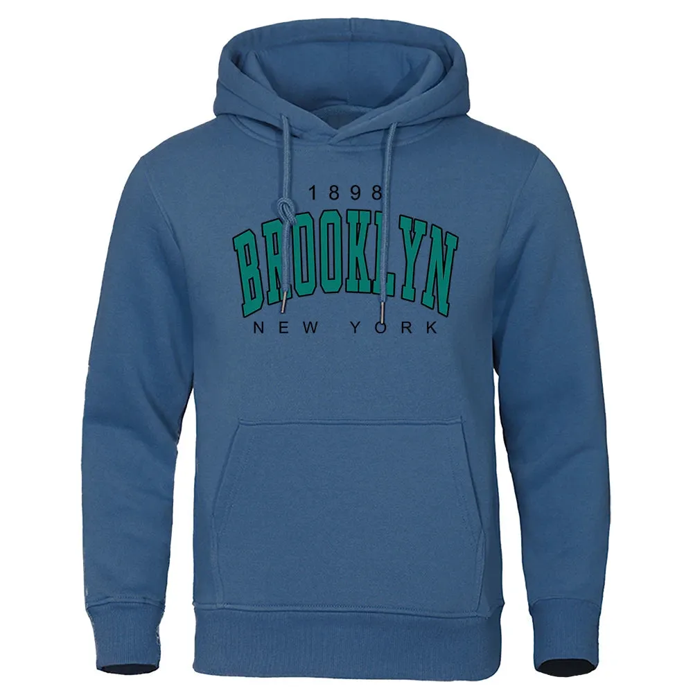 Men's Brooklyn Crewneck Sweatshirt - Vintage 1898 Design | Oversized Fit & Fashionable
