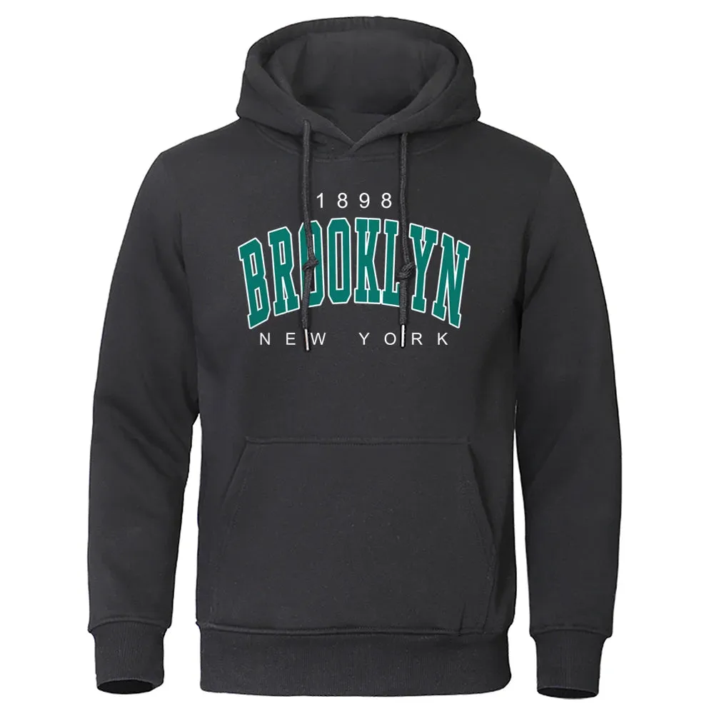 Men's Brooklyn Crewneck Sweatshirt - Vintage 1898 Design | Oversized Fit & Fashionable