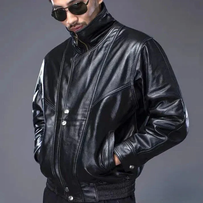 Men's Erwin Classic Black Biker Jacket