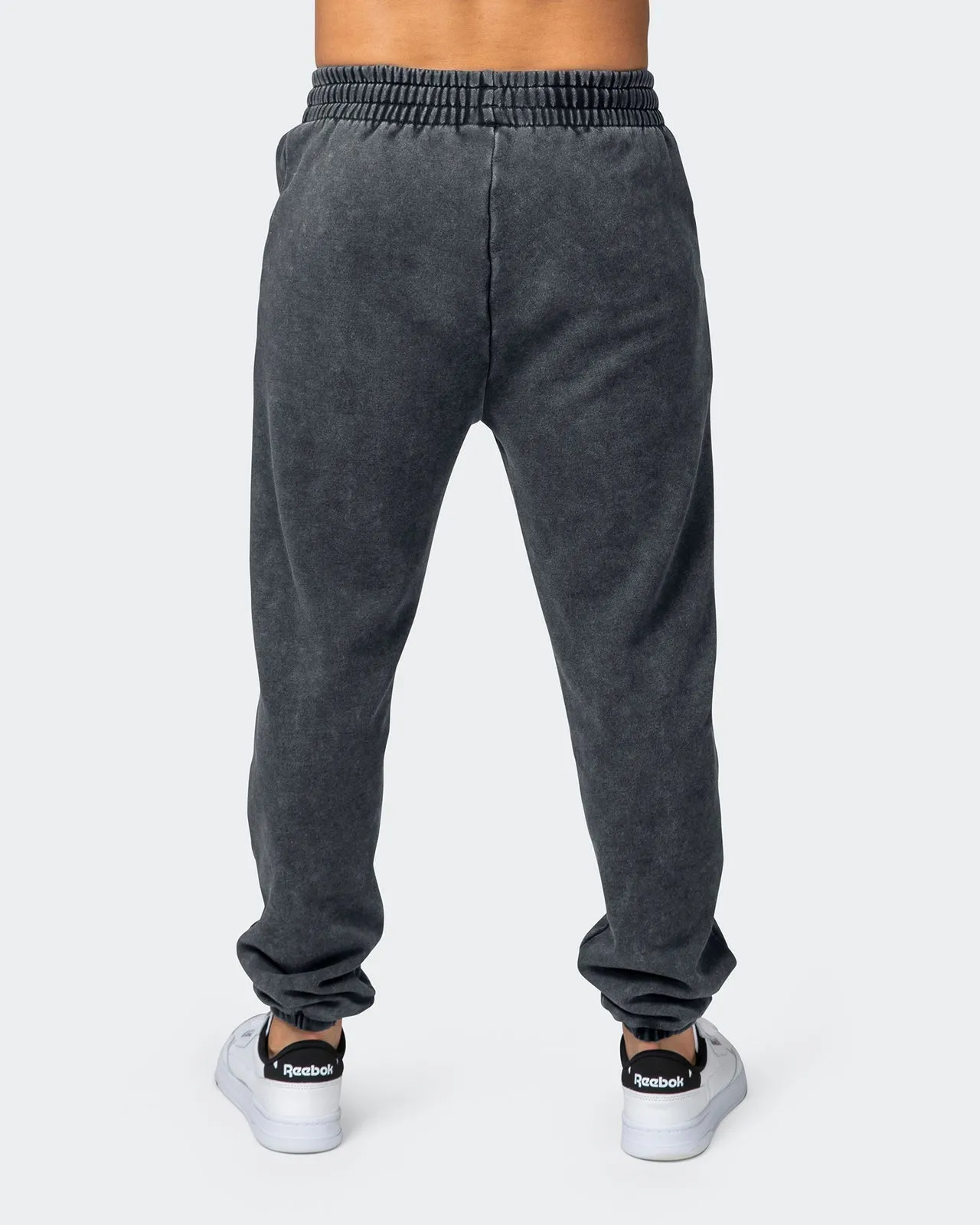 Mens Slouchy Vintage Trackies - Washed Black