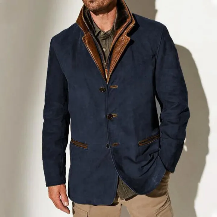 Men's Vintage Kurta Button-Down Coat