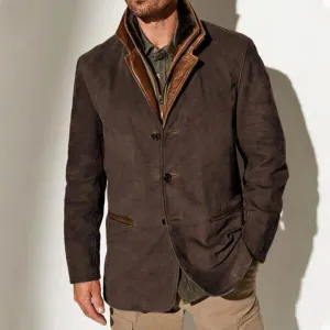 Men's Vintage Kurta Button-Down Coat