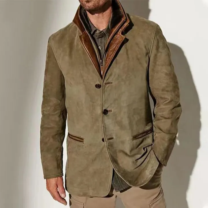 Men's Vintage Kurta Button-Down Coat