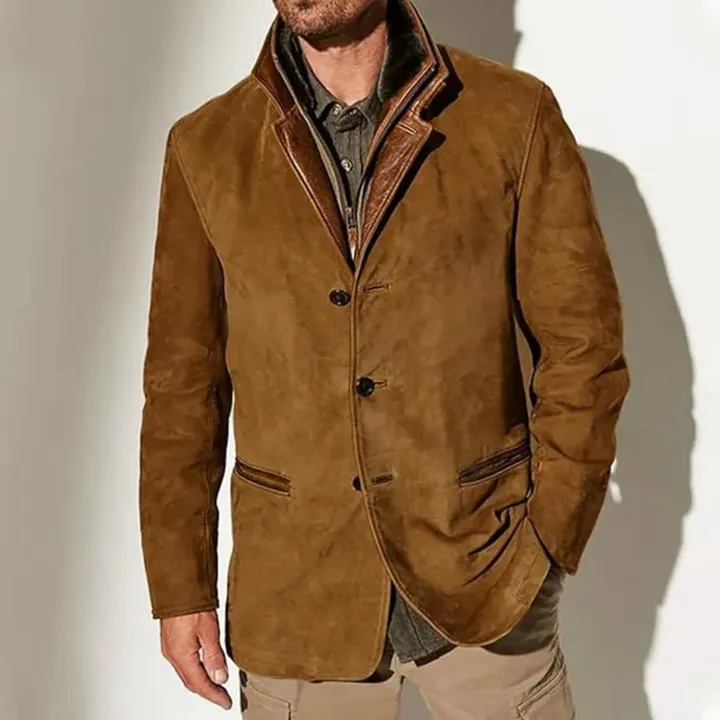 Men's Vintage Kurta Button-Down Coat