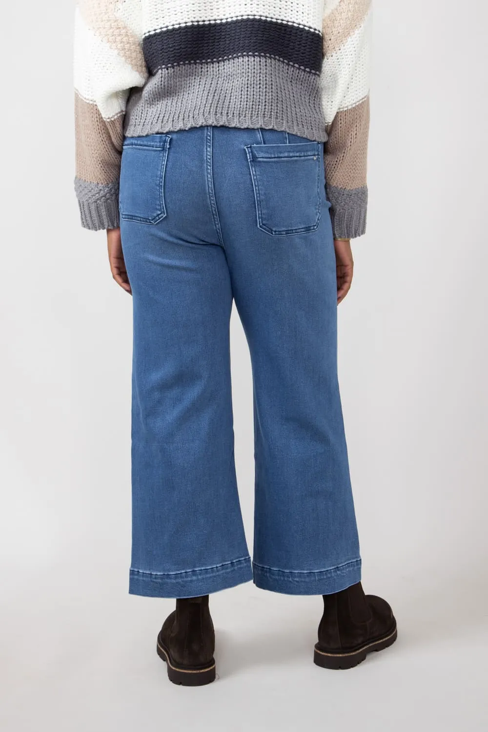 Mica High Rise Wide Leg Soft Trouser Jeans for Women | MDP-W3146