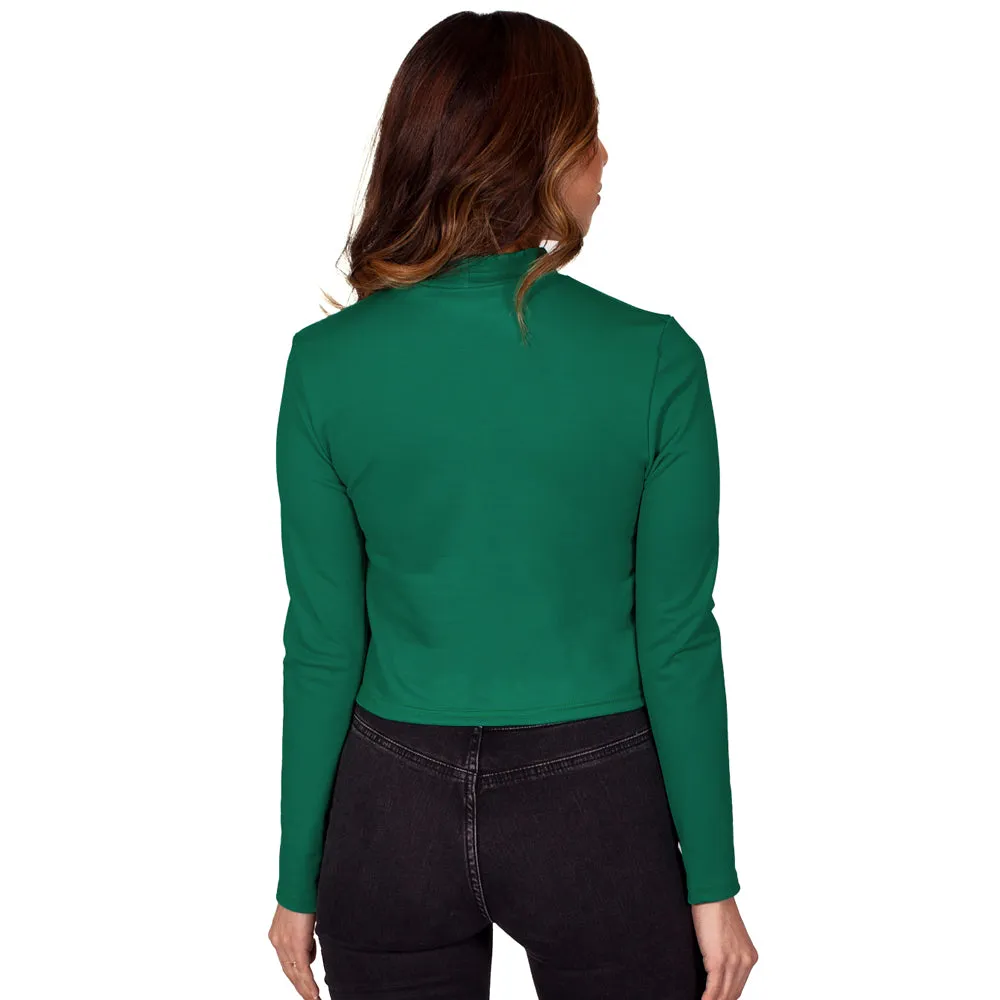Michigan State Green Mock Neck Top