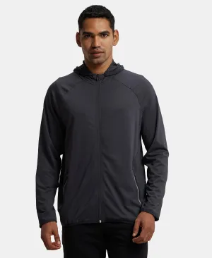 Microfiber Elastane Stretch Performance Hoodie Jacket with StayDry and StayFresh Technology - Graphite