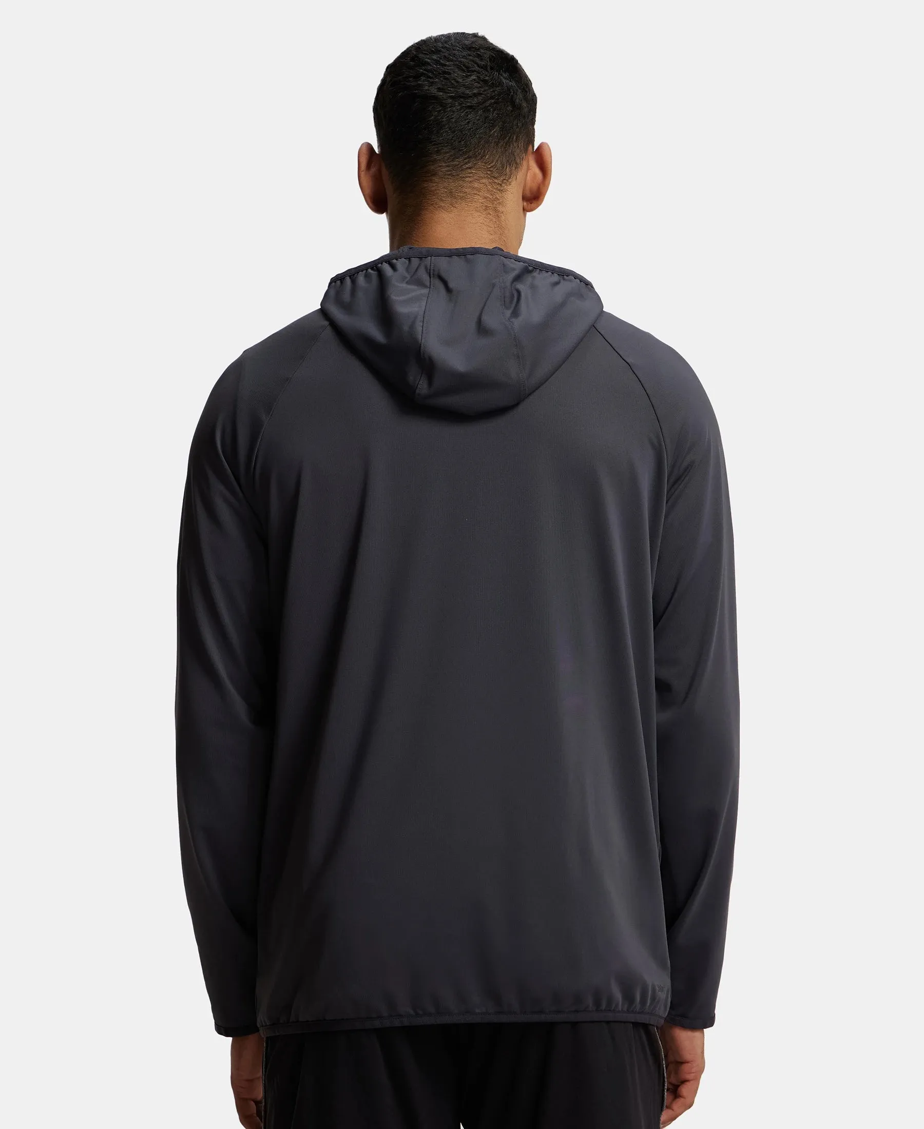 Microfiber Elastane Stretch Performance Hoodie Jacket with StayDry and StayFresh Technology - Graphite