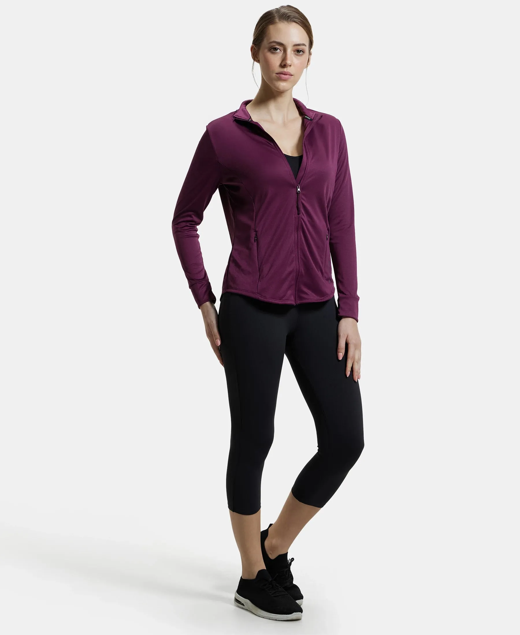 Microfiber Relaxed fit Jacket with Curved Back Hem and StayDry Treatment - Grape Wine