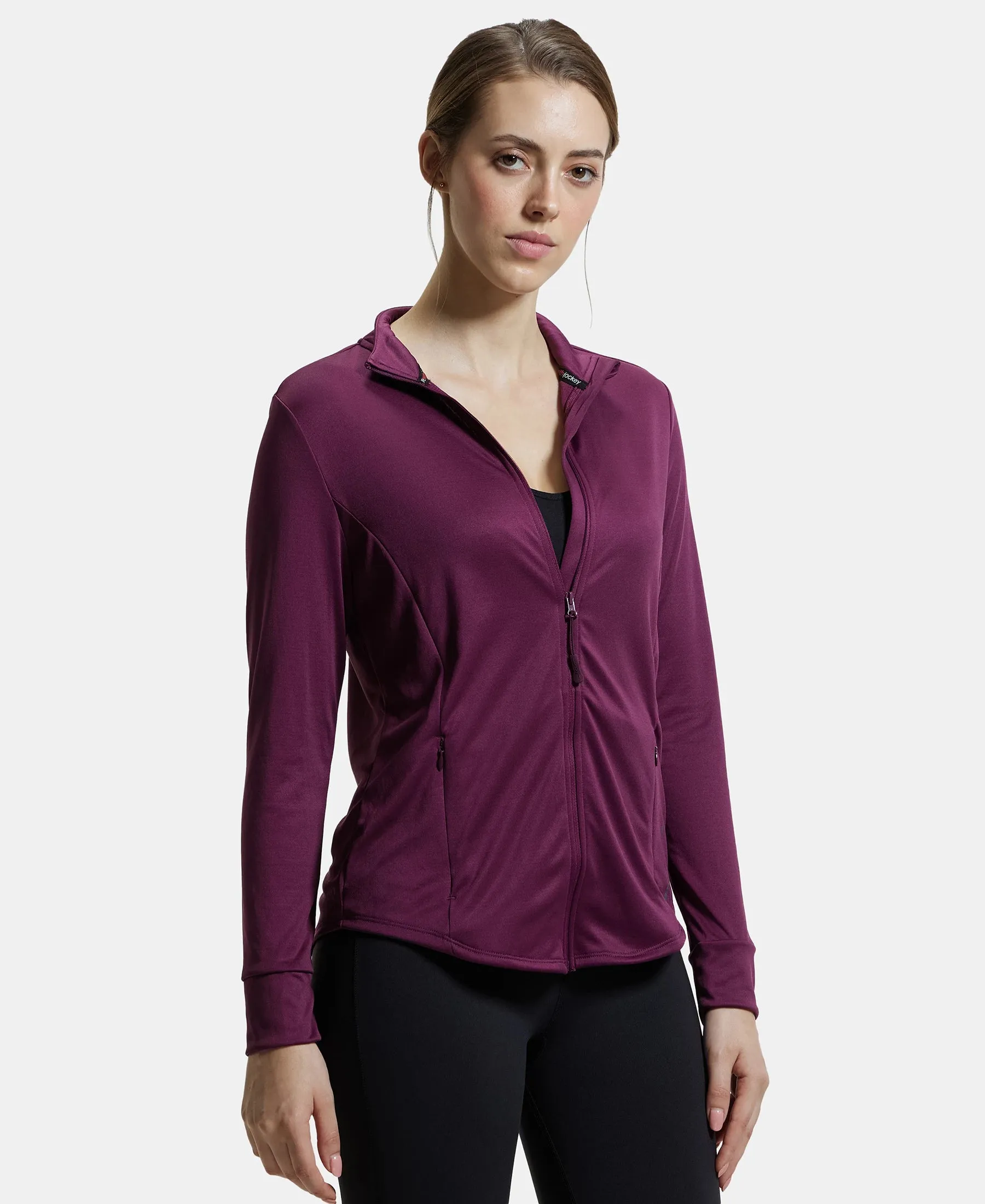 Microfiber Relaxed fit Jacket with Curved Back Hem and StayDry Treatment - Grape Wine