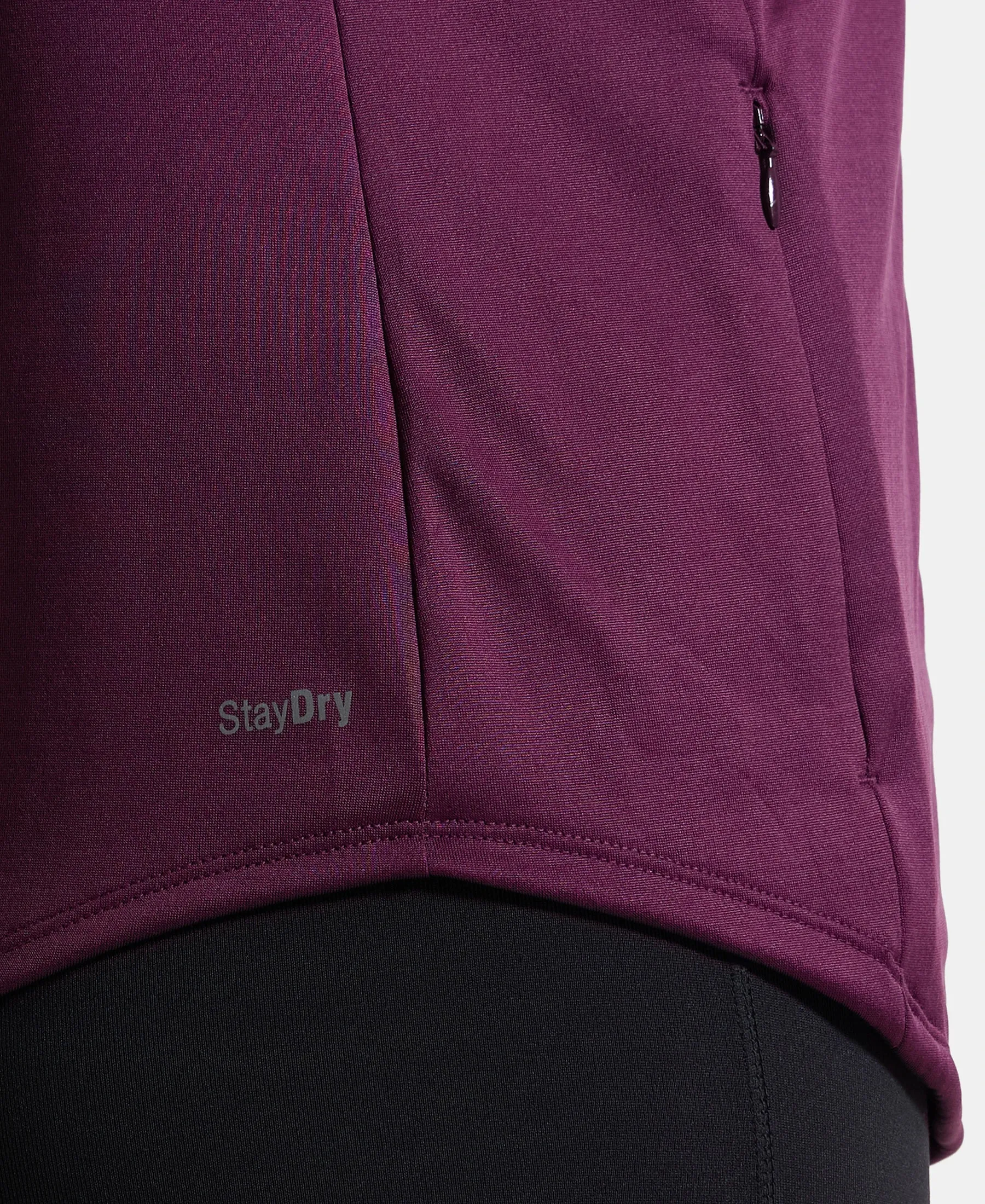 Microfiber Relaxed fit Jacket with Curved Back Hem and StayDry Treatment - Grape Wine