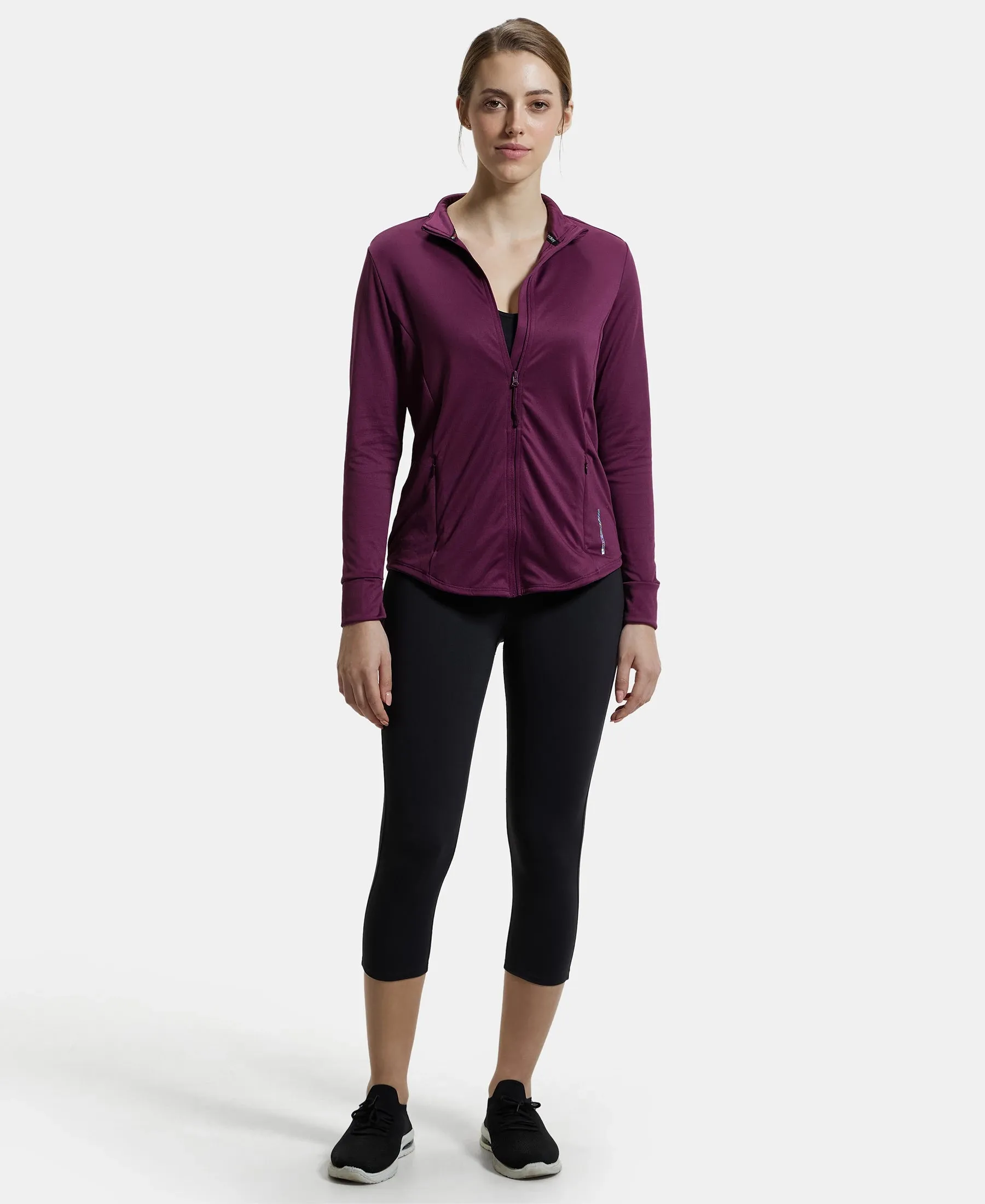 Microfiber Relaxed fit Jacket with Curved Back Hem and StayDry Treatment - Grape Wine
