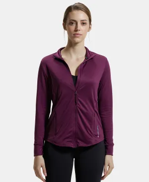 Microfiber Relaxed fit Jacket with Curved Back Hem and StayDry Treatment - Grape Wine
