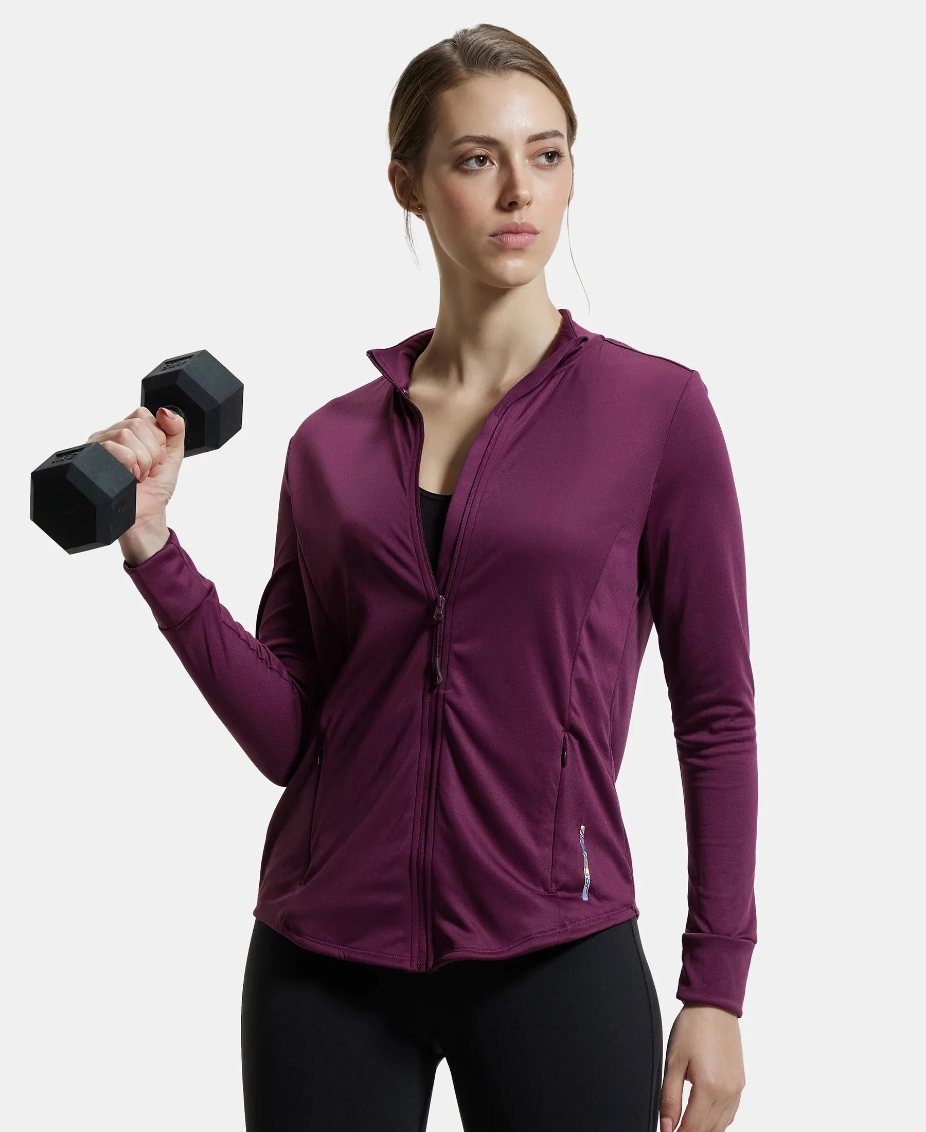 Microfiber Relaxed fit Jacket with Curved Back Hem and StayDry Treatment - Grape Wine