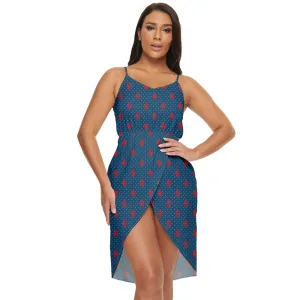 Midnight Rose Tulip Hem Mini Chiffon Dress