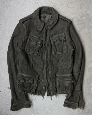 MiharaYasuhiro AW05 Distressed Layered Mesh Military Jacket (Olive)