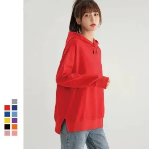Modern Casual Oversized Hoodie Sweatshirt Women Spring Black Women's Hoodies For Women Couple Sweatshirts With Split Women's Regular Scoop Neck Hooded Oversized Hoodie