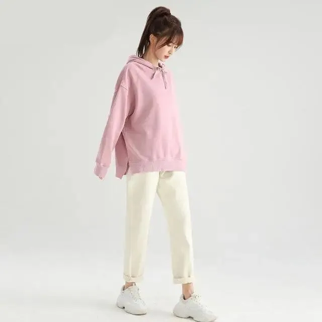 Modern Casual Oversized Hoodie Sweatshirt Women Spring Black Women's Hoodies For Women Couple Sweatshirts With Split Women's Regular Scoop Neck Hooded Oversized Hoodie