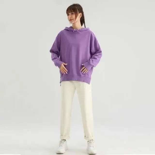 Modern Casual Oversized Hoodie Sweatshirt Women Spring Black Women's Hoodies For Women Couple Sweatshirts With Split Women's Regular Scoop Neck Hooded Oversized Hoodie