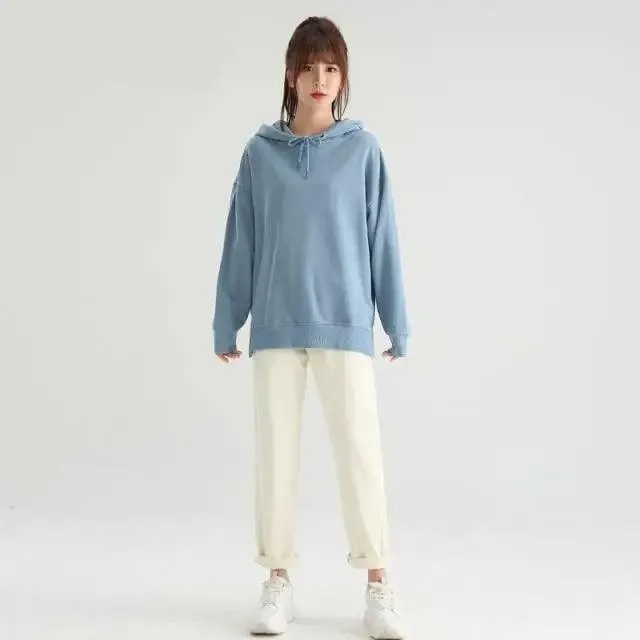 Modern Casual Oversized Hoodie Sweatshirt Women Spring Black Women's Hoodies For Women Couple Sweatshirts With Split Women's Regular Scoop Neck Hooded Oversized Hoodie