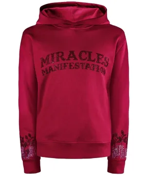 Money Tree Rhinestone Affirmation Hoodie - Raspberry