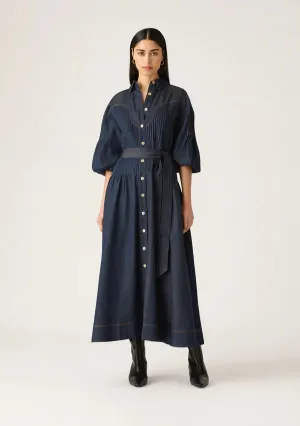 MOS The Label - Cleo Denim Shirt Dress in Indigo