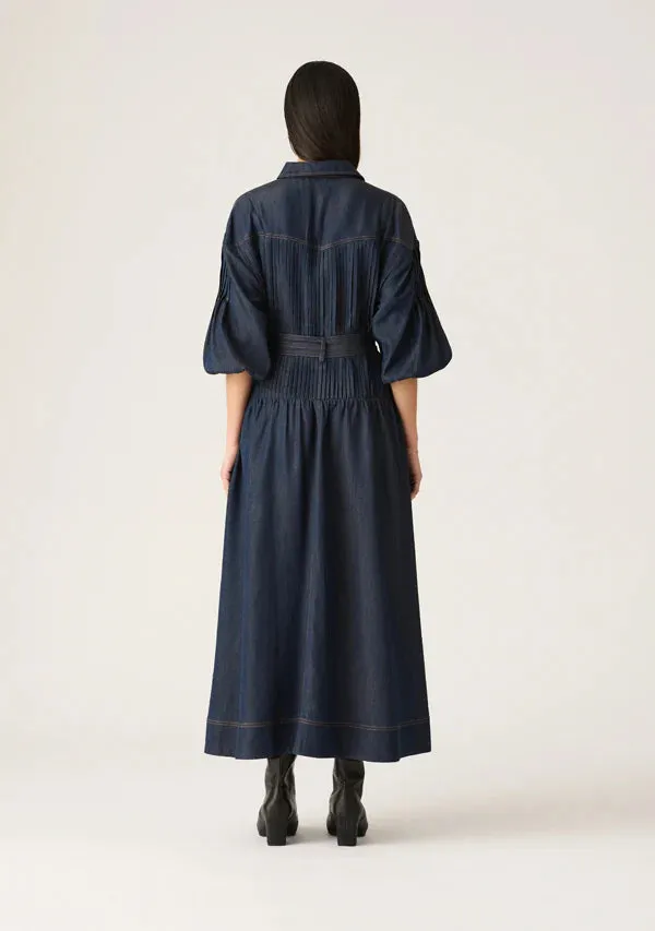 MOS The Label - Cleo Denim Shirt Dress in Indigo