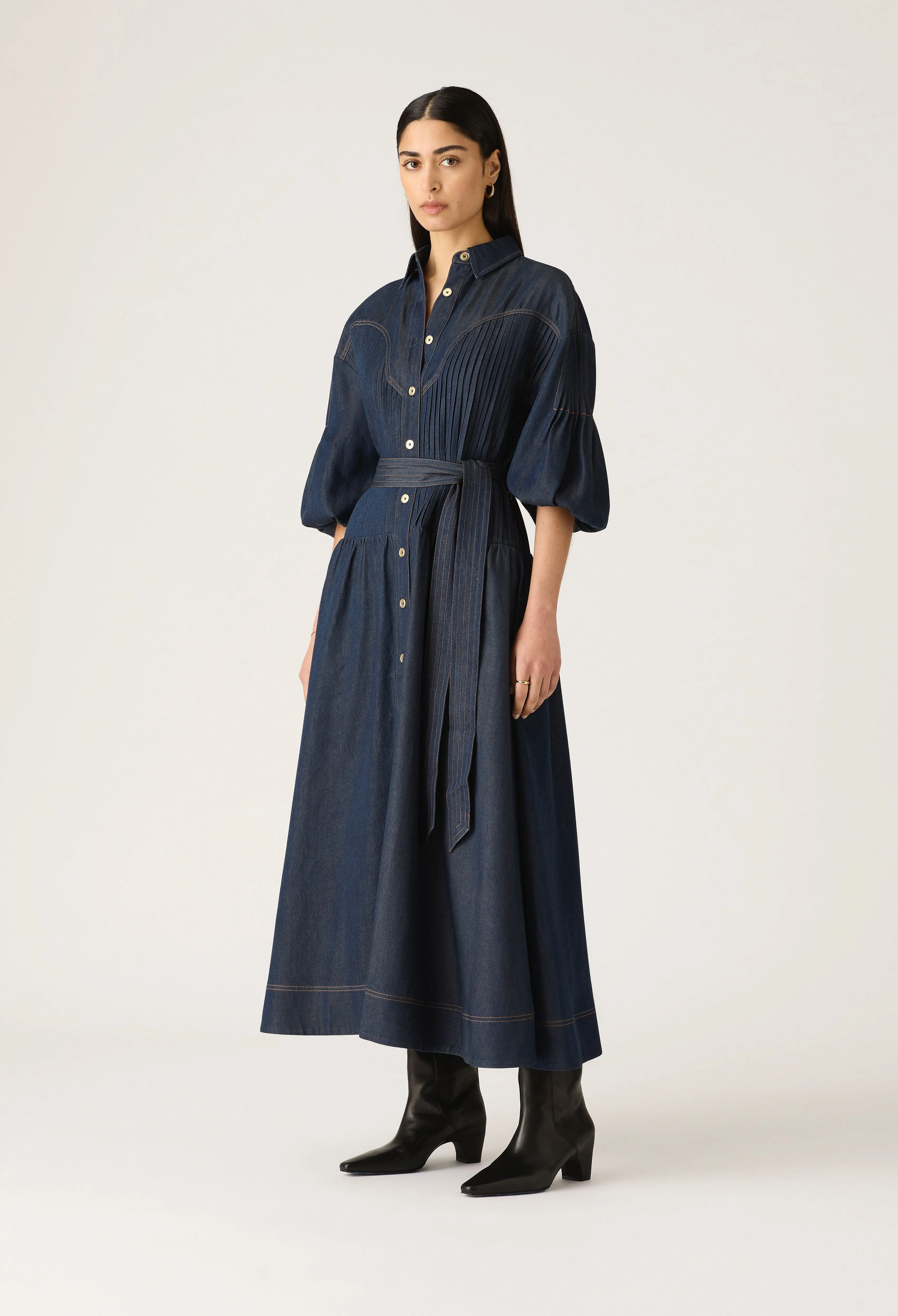 Mos the Label -Cleo Denim Shirt Dress - Indigo