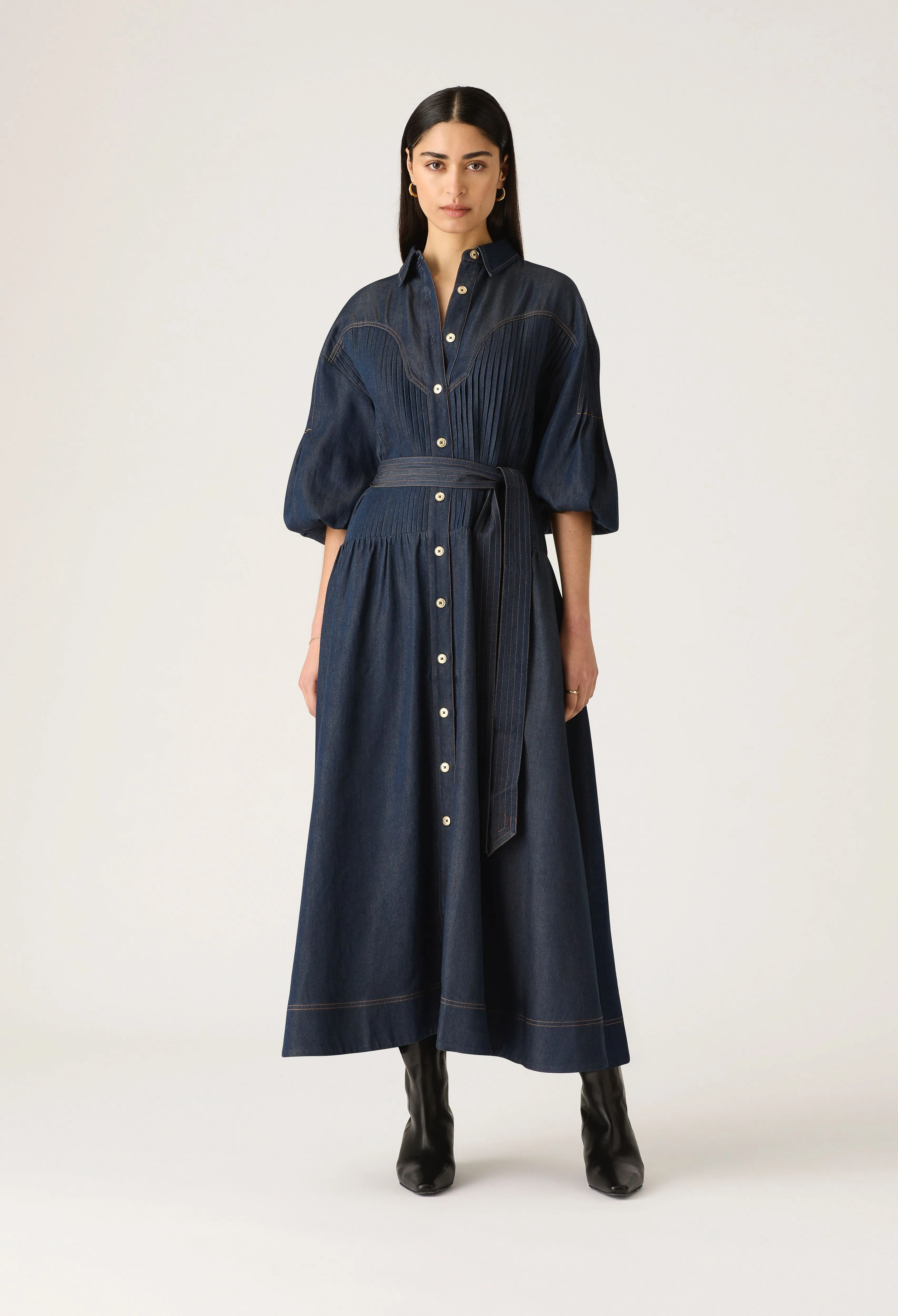Mos the Label -Cleo Denim Shirt Dress - Indigo