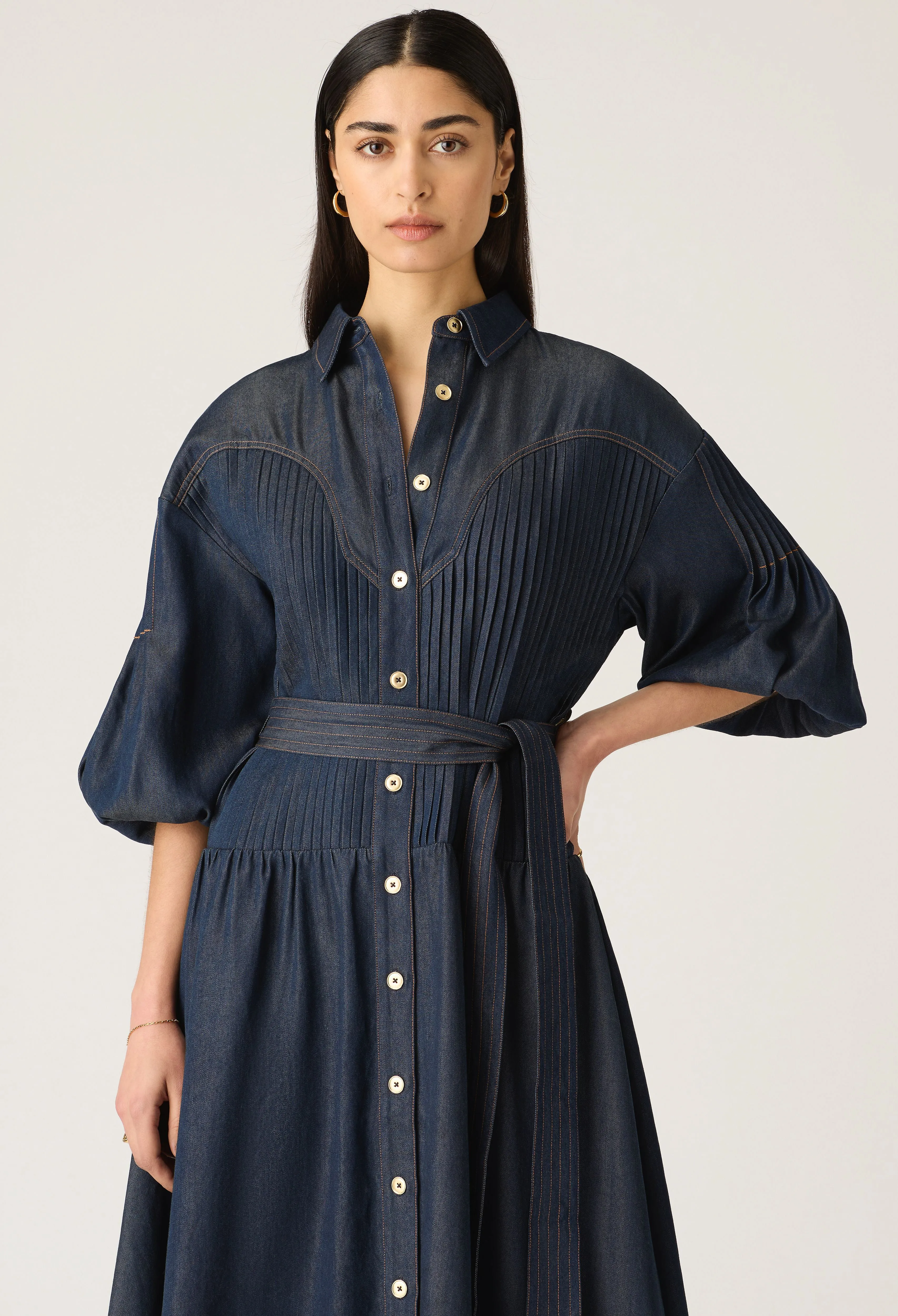 Mos the Label -Cleo Denim Shirt Dress - Indigo
