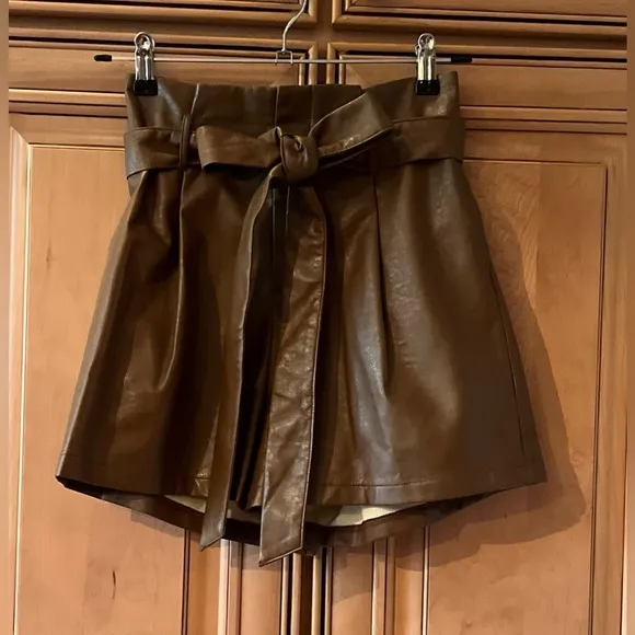 Mulla Americano Faux Leather Shorts