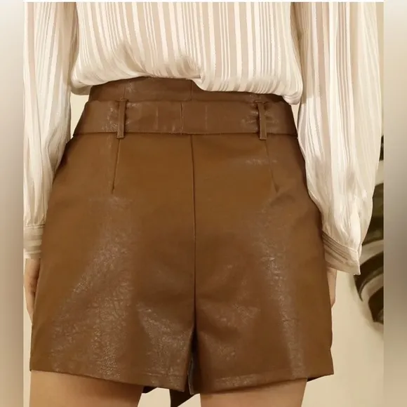 Mulla Americano Faux Leather Shorts