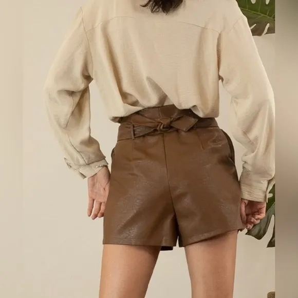 Mulla Americano Faux Leather Shorts