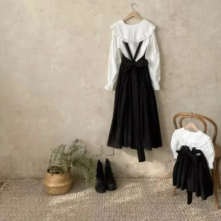 Myriel Cotton Pinafore Dress (Ivory)
