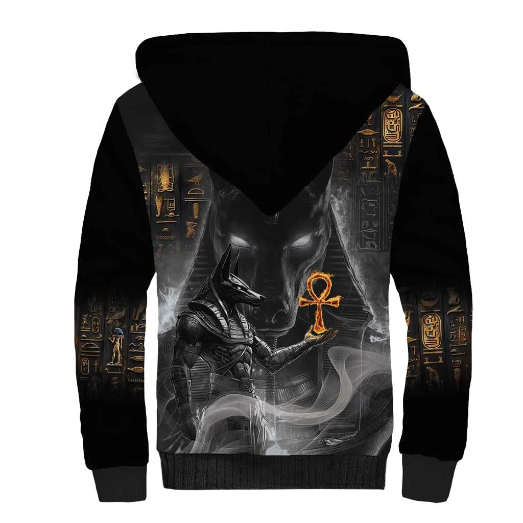 Mythical Anubis Sherpa Hoodie The Egyptian God of Death LT9