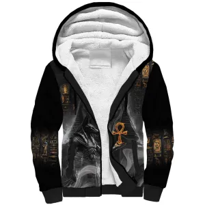 Mythical Anubis Sherpa Hoodie The Egyptian God of Death LT9
