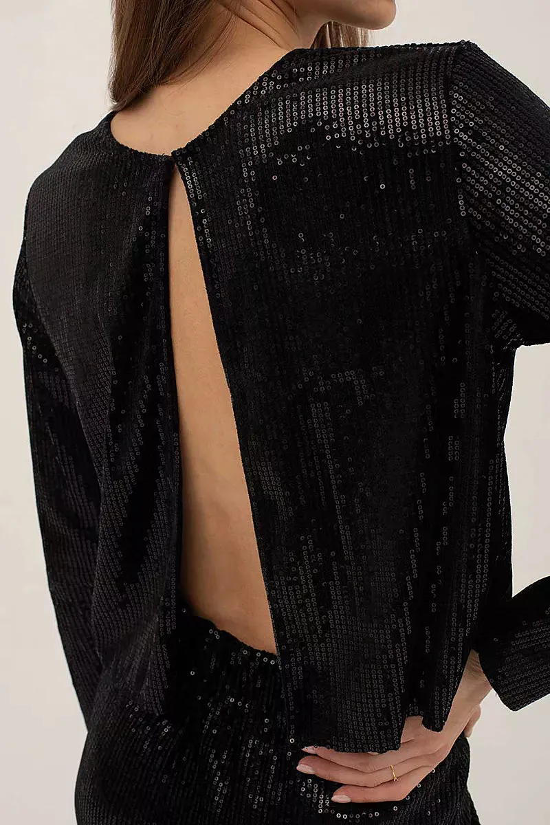 Nansa Jacket - Black Sequin