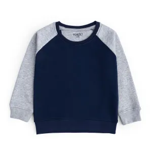 Navy Gray Terry Sweatshirt