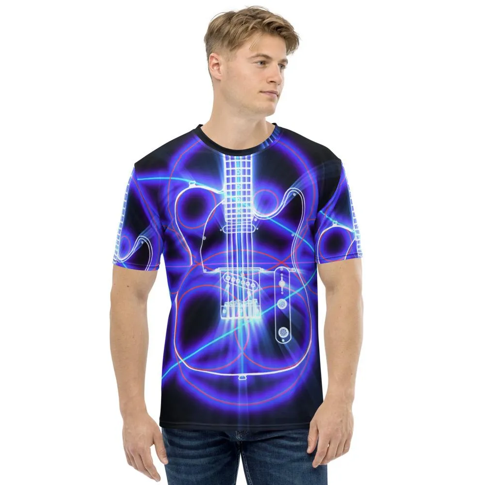 Neon Guitar Geometry All-Over Print T-shirt