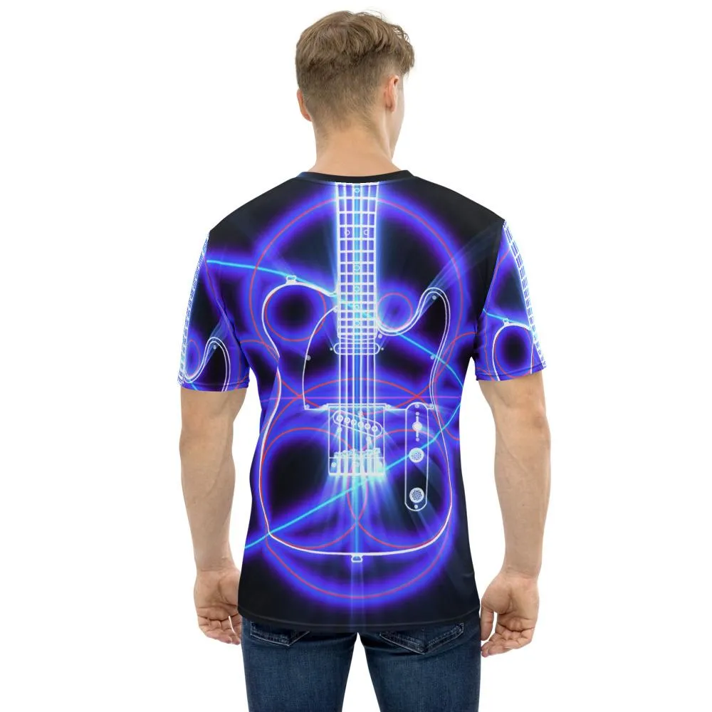 Neon Guitar Geometry All-Over Print T-shirt