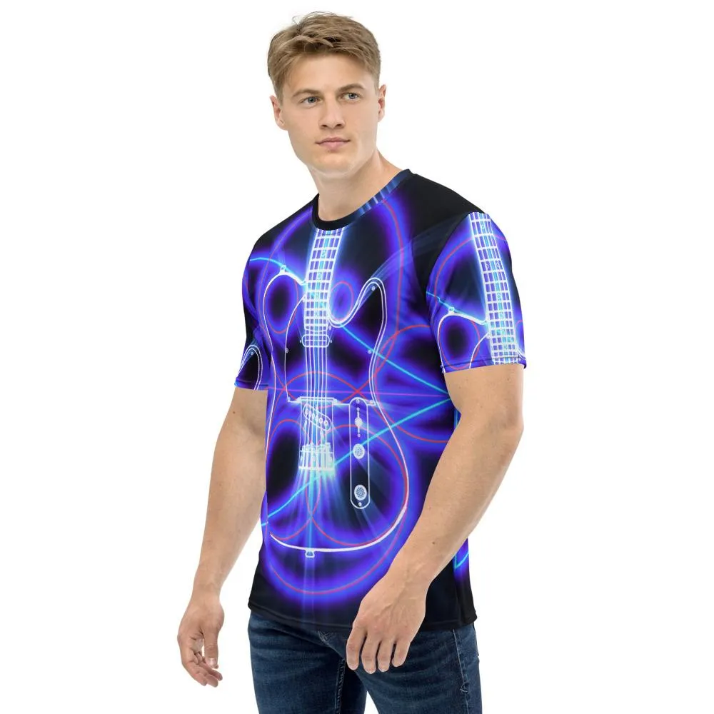 Neon Guitar Geometry All-Over Print T-shirt