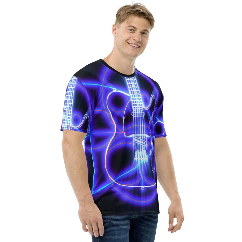 Neon Guitar Geometry All-Over Print T-shirt