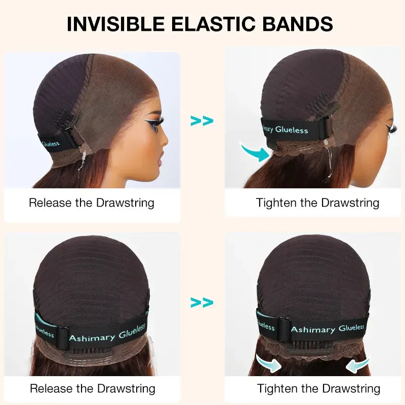 New Black Ombre Brown Highlight 3D Body Wave 360 Lace with Invisi Strap Pre Bleached & Plucked Wig
