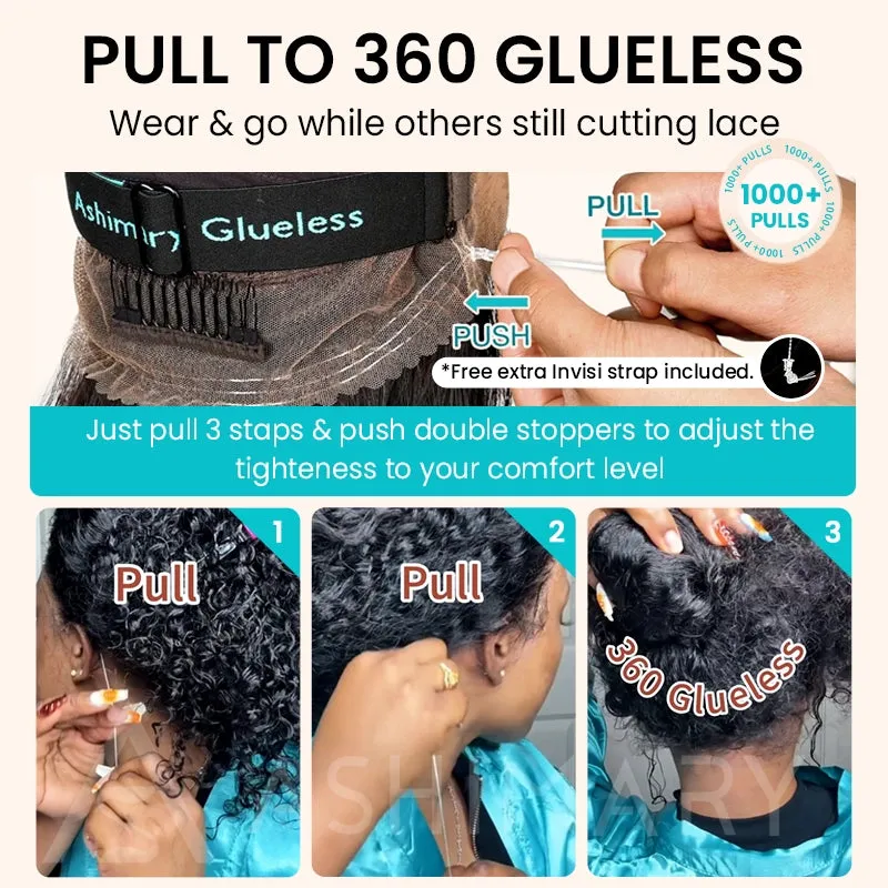 New Black Ombre Brown Highlight 3D Body Wave 360 Lace with Invisi Strap Pre Bleached & Plucked Wig