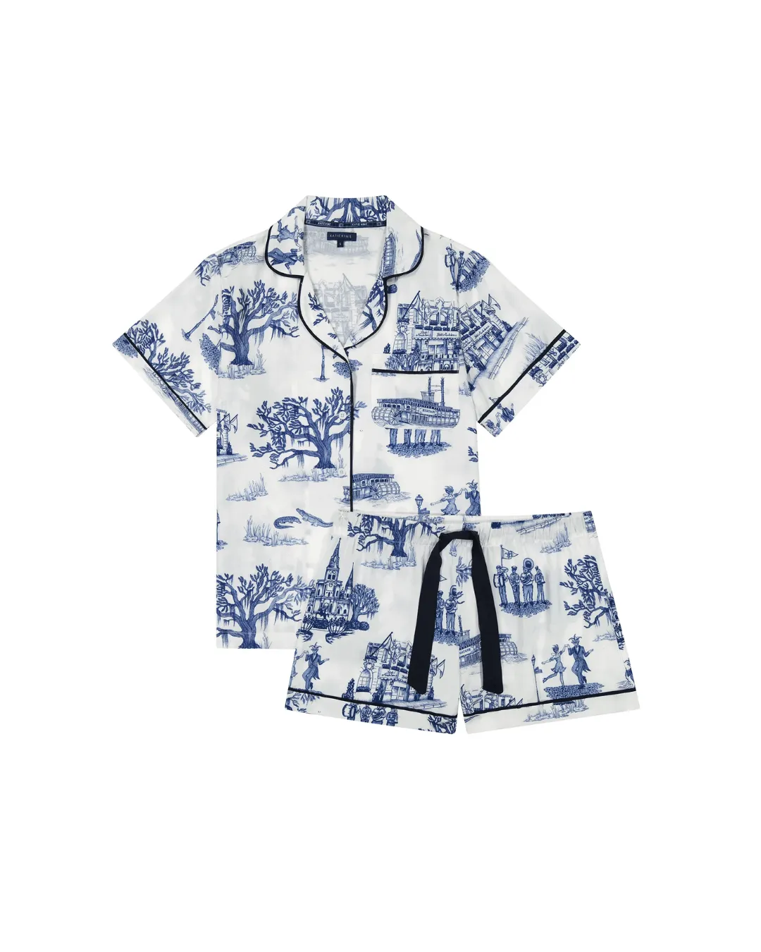 NEW ORLEANS TOILE PAJAMA SHORTS SET