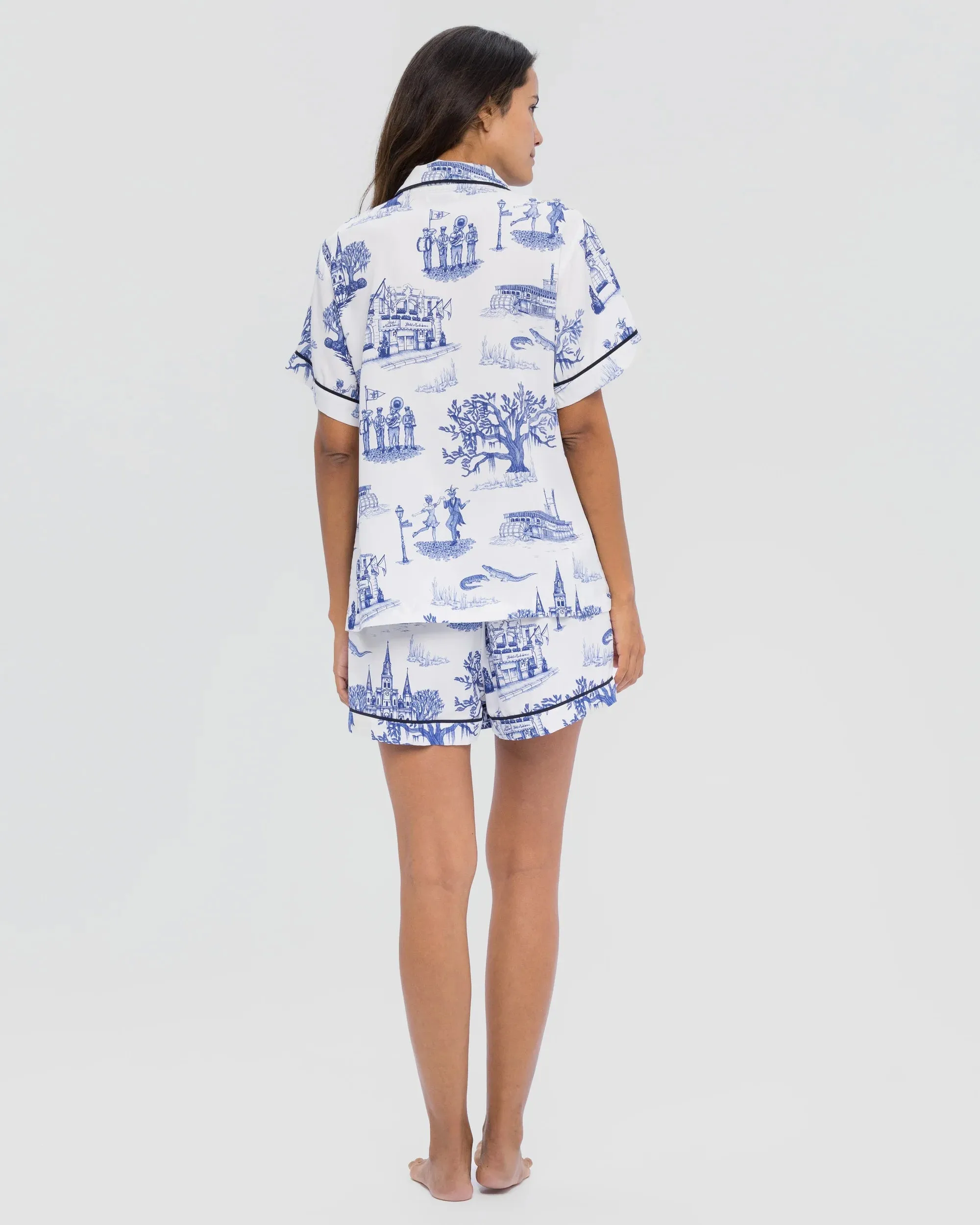 NEW ORLEANS TOILE PAJAMA SHORTS SET
