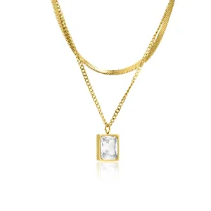 NINA LAYERED NECKLACE - CLEAR