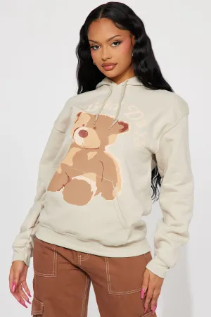 No Bad Days Teddy Bear Hoodie - Taupe