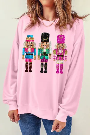 Nutcracker Round Neck Long Sleeve Sweatshirt