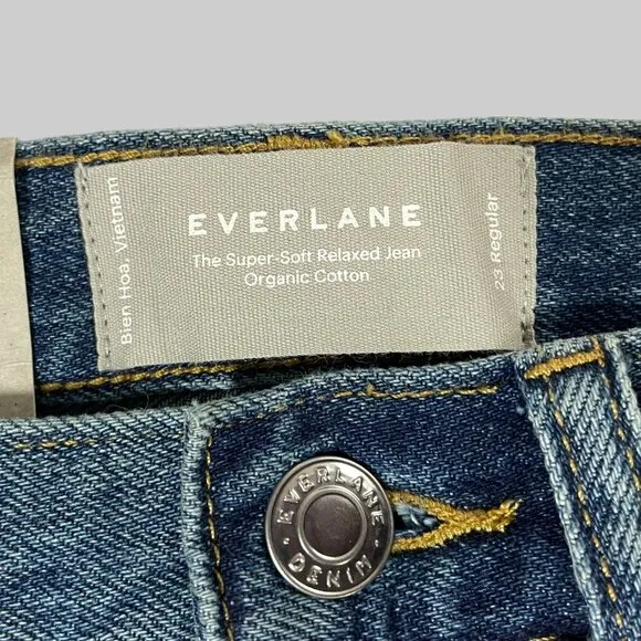 NWT Everlane The Super Soft Relaxed Jean Womens 23 Mid Indigo